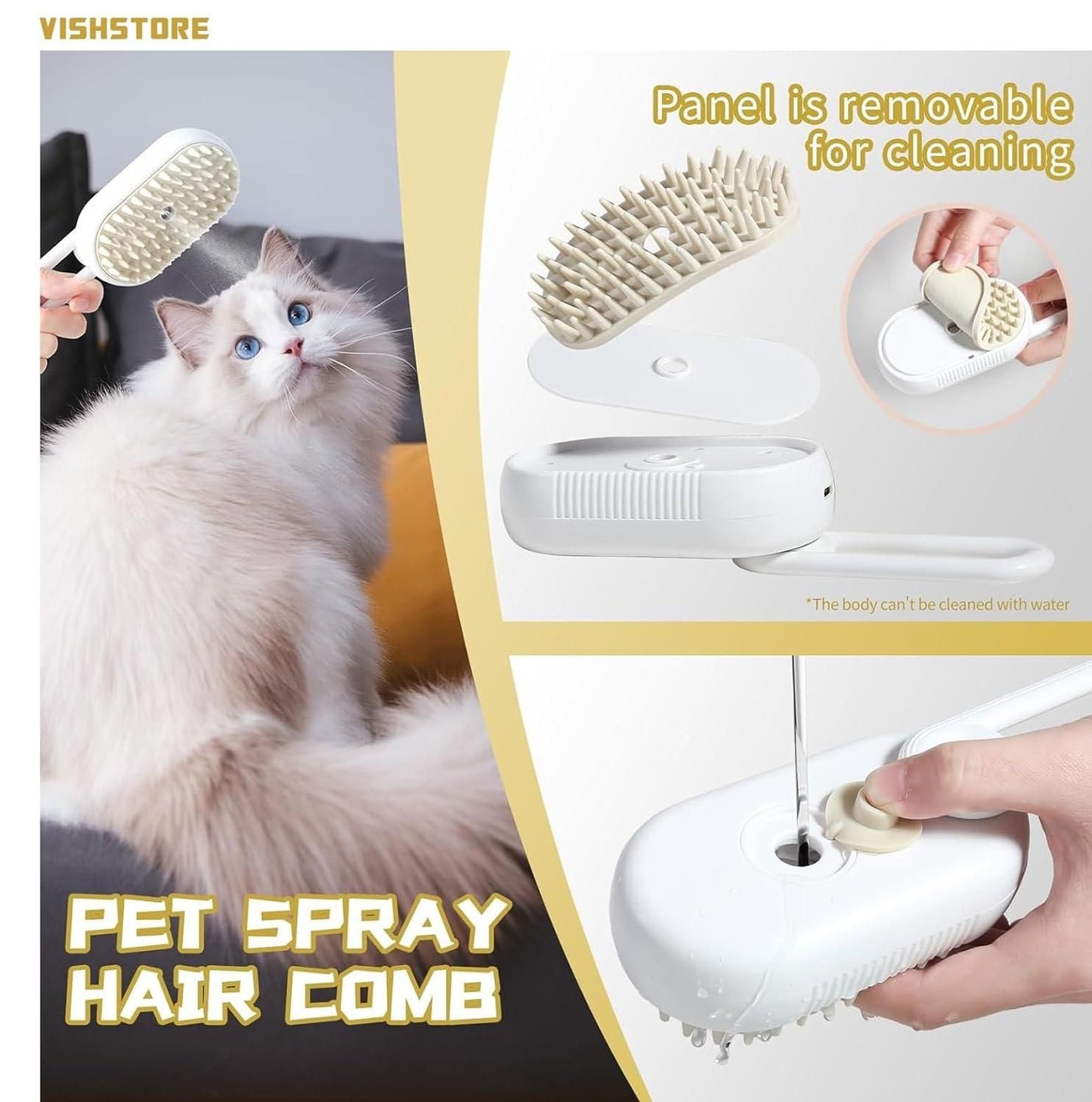 Steam Brush for Dog and Cat