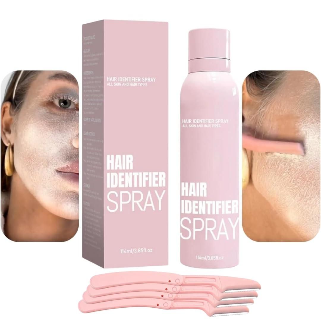 Hair Identifier Spray for Face Shaving With 4 Pcs Razor